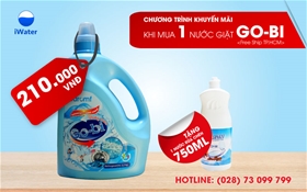 Mua 1 can nước giặt GO BI 3,2L Tặng rửa chén hương quế 750m