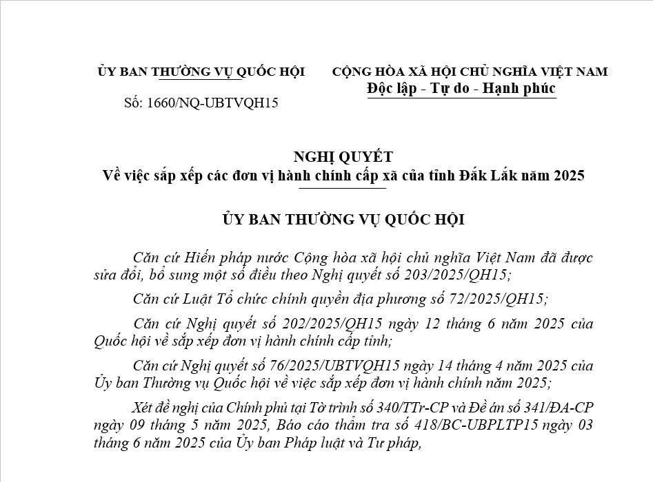 Danh sách đơn vị hành chính cấp phường, xã tỉnh Đắk Lắk (Cập nhật tháng 6/2025)