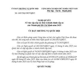 Danh sách đơn vị hành chính cấp phường, xã Thành phố Hồ Chí Minh (Cập nhật tháng 6/2025)